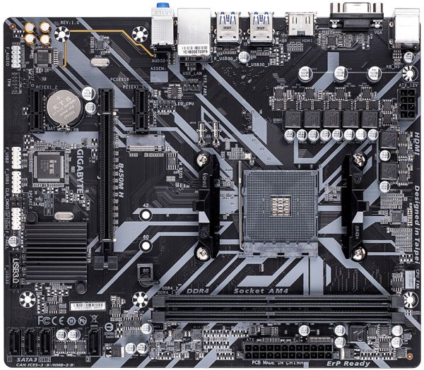 Bekijk afbeelding 2 van Gigabyte AM4 B450M H - DDR4/M.2/HDMI/VGA/µATX
